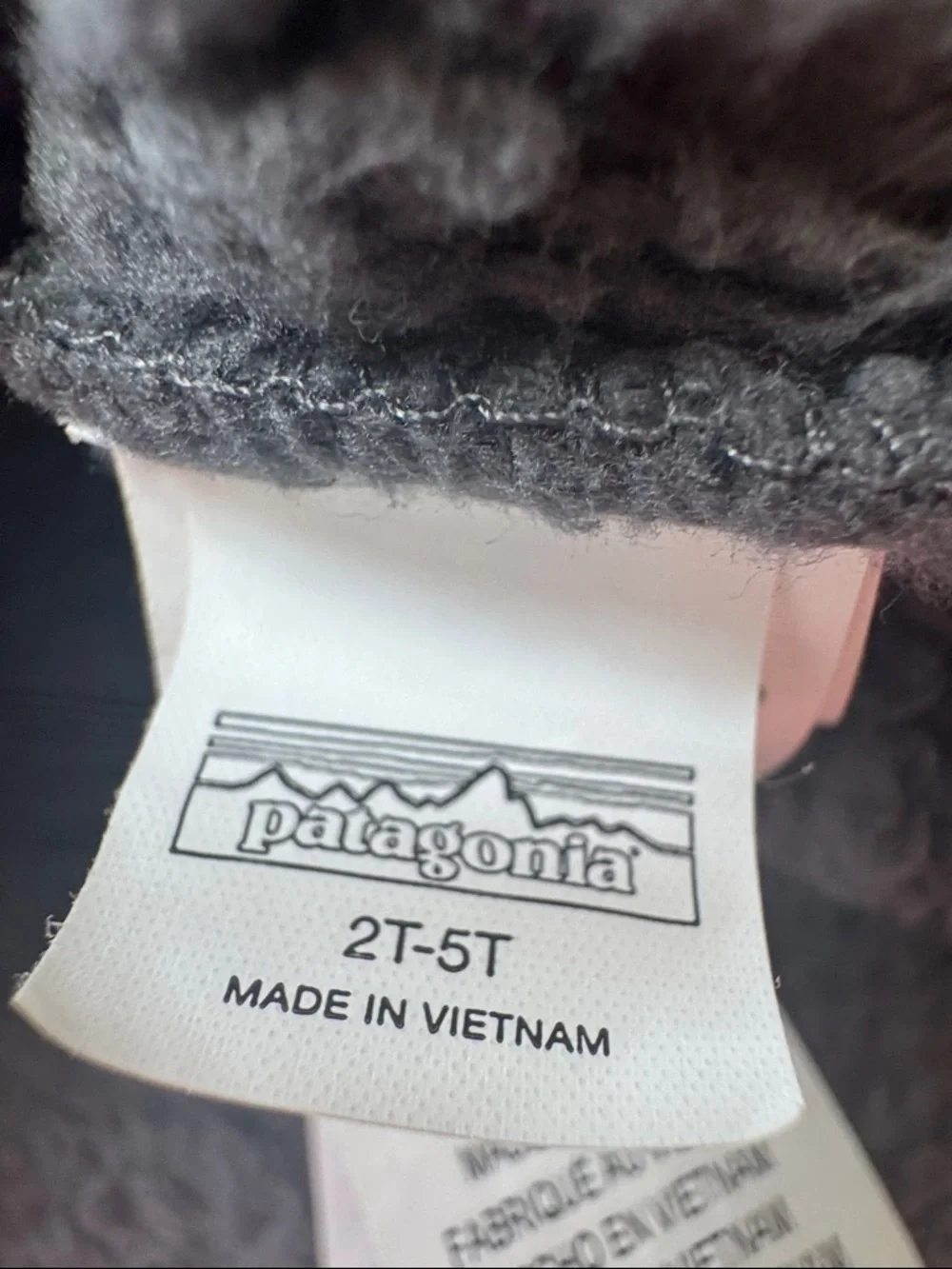 Patagonia Gray Sherpa Beanie with Ear Accents kids size 2T-5T